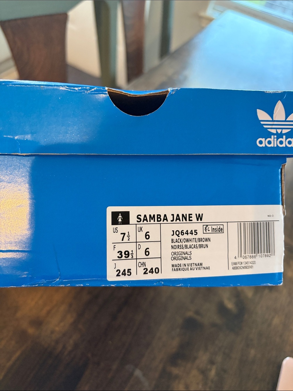 adidas Samba Black White Gum Sole Mary Jane Athletic Shoe - Picture 13 of 13